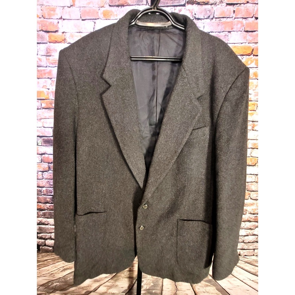 Vintage Gray Blazer GGG Cashmere Wool Blend Men's 46L Formal Classic‎